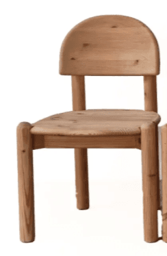 A minimalist chair crafted entirely from light-colored solid wood, featuring a rounded backrest that flows into the rear legs, a rounded seat, and thick cylindrical legs. The design emphasizes organic shapes and natural material. — 3D model