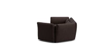 A dark brown upholstered modular sectional sofa featuring plush seat and back cushions, rounded armrests, and a contemporary design. The sofa is composed of at least three distinct modules. — 3D model
