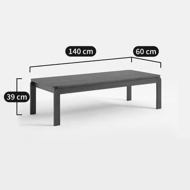 A rectangular coffee table with rounded corners and four straight legs. The table has a simple, minimalist design. — 3D model