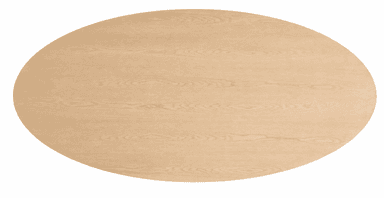 A modern coffee table with an elongated oval top and a distinctive sculptural pedestal base, crafted from light-toned wood with visible grain. The base consists of two stacked, organically rounded, bulbous forms, creating a contemporary and artistic aesthetic. — 3D model