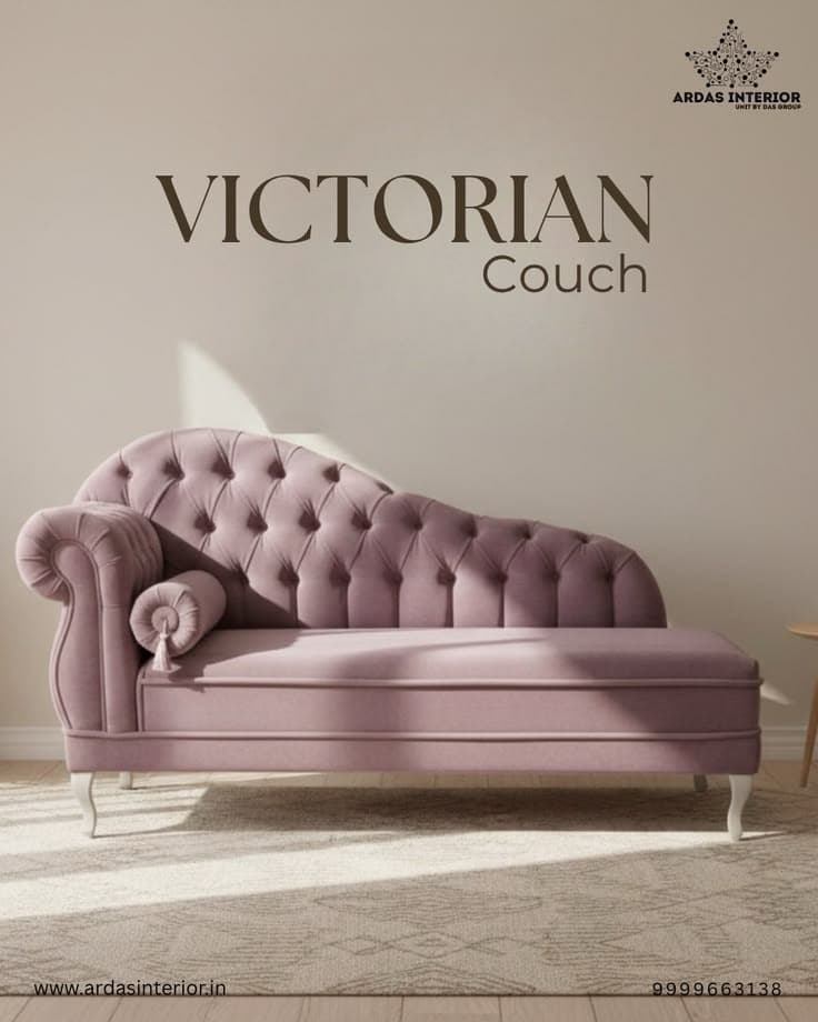 An elegant chaise lounge upholstered in a mauve or dusty pink velvet-like fabric. It features deep button tufting along its elevated backrest and single rolled armrest. The long, flat seat portion is smoothly upholstered, providing a comfortable reclining surface. The chaise is supported by four decorative, curved white legs, likely in a cabriole style, adding to its traditional and luxurious aesthetic. — 3D model