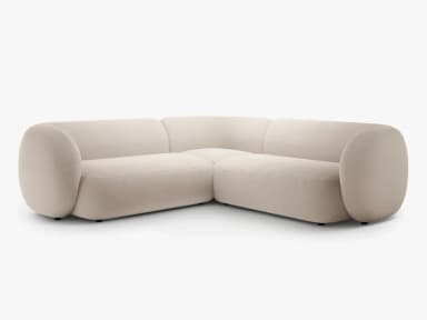 A modern sectional sofa with rounded, organic forms and a low profile. The sofa features deep, plush seating and a continuous upholstered frame that wraps around the corners, creating a soft, enveloping aesthetic. The back cushions appear integrated into the overall design. — 3D model