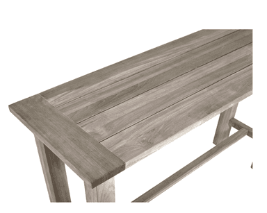 A rectangular, tall, narrow console table with a light wood finish. It features four straight legs and a lower stretcher bar connecting the legs for stability. The tabletop has a slightly beveled edge. The design is simple and modern. — 3D model