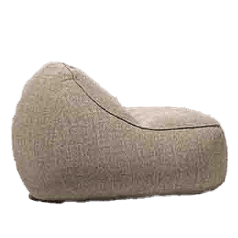 A single-seater bean bag chair with a flexible, amorphous shape. It is designed to conform to the user's body. The seams are visible and follow the contoured shape of the chair. — 3D model