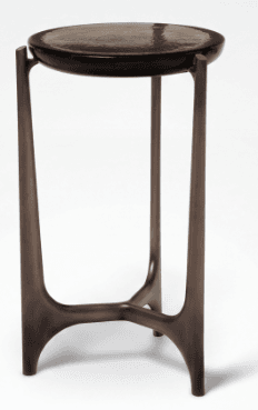 A tall, slender side table with a circular top and three legs that splay outwards. — 3D model