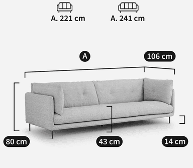 A modern three-seater sofa upholstered in olive green velvet fabric, featuring a clean, minimalist design with plush cushions and slender metal legs. The back cushions have subtle button tufting, and the sofa includes armrests that are integrated into the main body, providing a cohesive aesthetic. Piping details outline the edges of the cushions and the sofa's frame. — 3D model