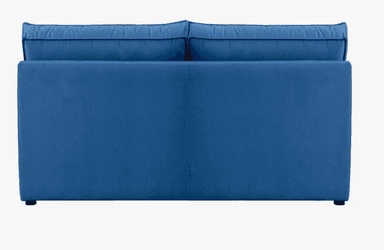 A two-seater modular sofa with clean lines and plush cushioning. The sofa features deep seats and backrests constructed from upholstered blocks, suggesting a modern, minimalist design. The upholstery appears to be a durable fabric, and the construction is robust with visible stitching detailing the edges of each cushion. — 3D model