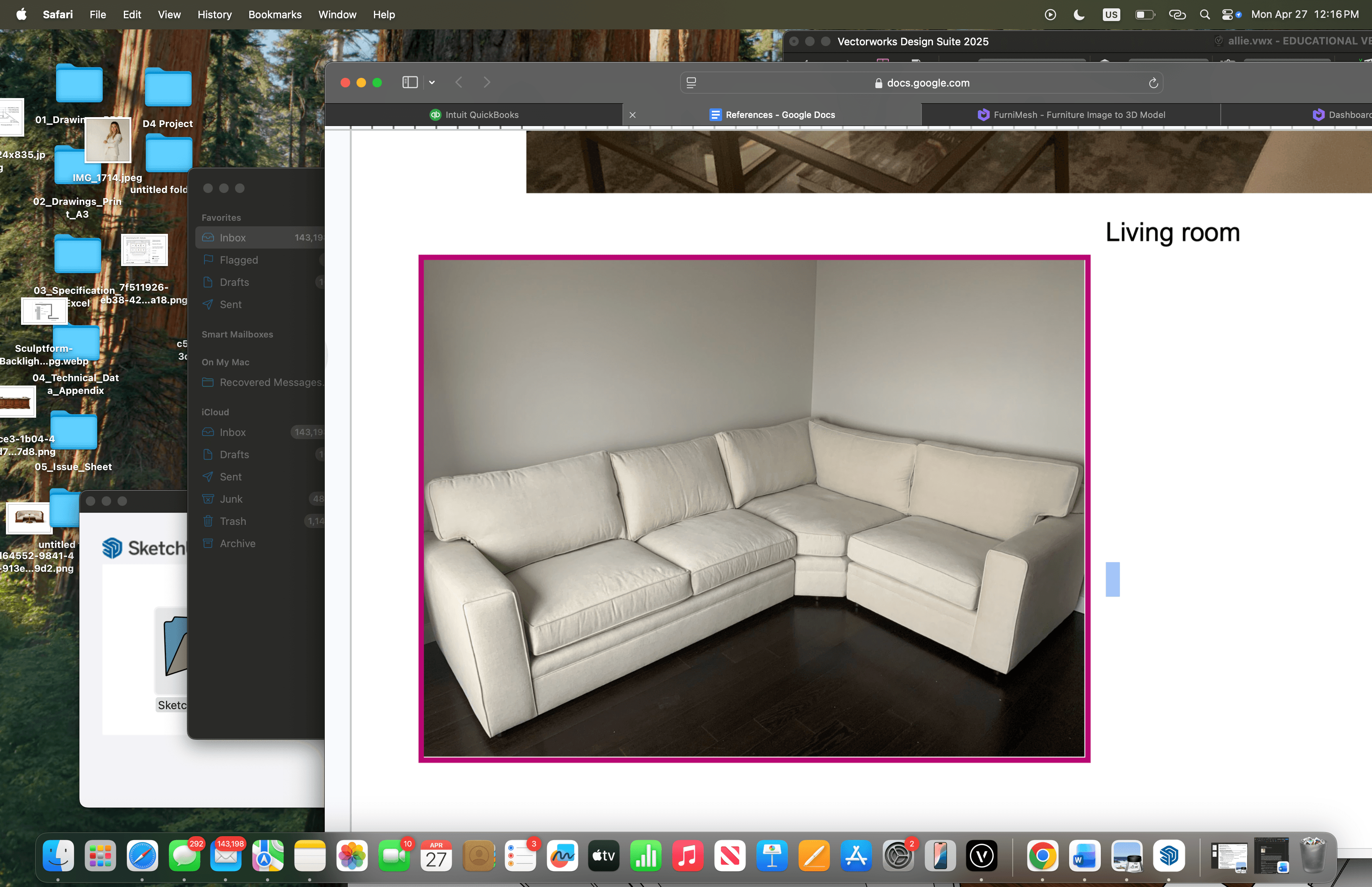 A light-colored, L-shaped sectional sofa composed of multiple seating modules. The sofa features upholstered cushions for the seat and back, and clean, geometric lines. It rests on short, dark-colored block feet. — 3D model