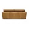 A contemporary style sofa upholstered in brown leather. It features a low profile with square arms and two seat cushions and two back cushions. The sofa has a clean, minimalist design. — 3D model
