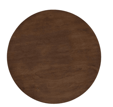 A round accent table made of dark-stained wood, featuring a circular top and a distinctive fluted cylindrical base composed of multiple vertical elements. — 3D model