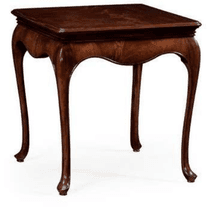 An elegant classical chaise lounge featuring a dark wood frame and light cream-colored upholstery. The frame exhibits distinctive scrolled and carved elements, particularly on the backrest/armrest and the base. The design suggests a refined, antique aesthetic, often associated with Regency or Empire styles. The upholstery is a plain, light fabric, providing a contrast to the dark wood. — 3D model