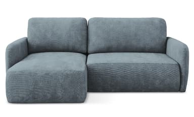 A sectional sofa with a chaise lounge on the left side. The sofa features deep seating, plush back cushions, and low-profile armrests. The upholstery has a textured weave. — 3D model