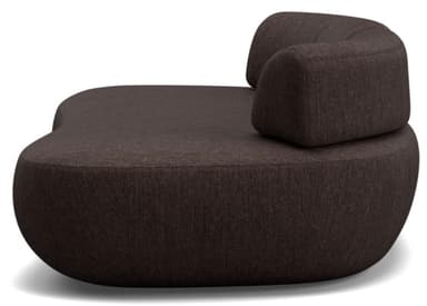 A contemporary, organically shaped chaise lounge with a low profile and rounded edges. It features a single backrest cushion that is positioned towards the right side of the seating area, providing partial back support. The upholstery has a textured weave. — 3D model