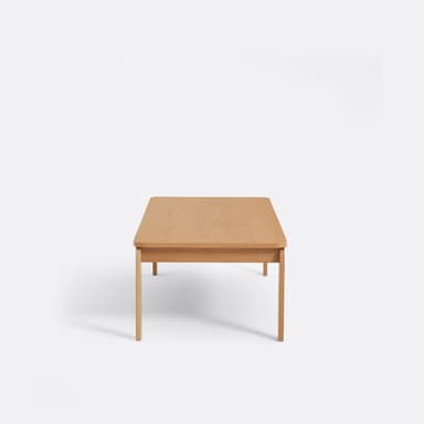 A rectangular coffee table with rounded corners and four straight legs. The table has a simple, minimalist design. — 3D model