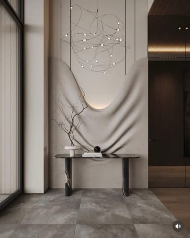 A contemporary abstract sculptural LED chandelier characterized by an intricate, free-flowing network of thin dark metal rods. Numerous small, cylindrical light sources are integrated along these rods, providing diffused illumination. The fixture hangs from a single point on the ceiling via a simple dark canopy and suspension cable, creating a dynamic, art-inspired focal point. — 3D model