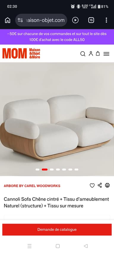 A contemporary two-seater sofa or loveseat featuring a white bouclé fabric upholstery on plush, rounded cushions and armrests, set upon a curved, light-toned bentwood base. The design is minimalist and soft, combining textural upholstery with a sleek wooden frame. — 3D model