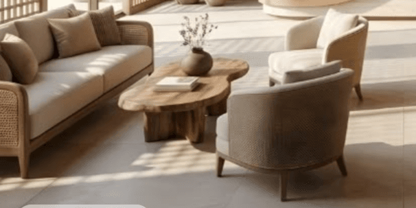 A low-profile wooden coffee table featuring a biomorphic or kidney-bean-shaped tabletop, crafted from light-toned wood with visible grain. The tabletop rests on two robust, short, and rounded block-like legs, which are integrated into the overall minimalist and organic design. — 3D model