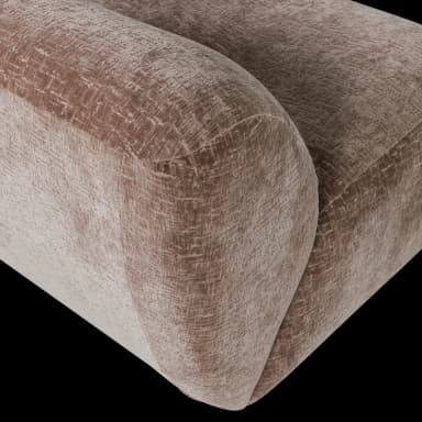 A modern upholstered lounge chair with a low-profile, integrated seat and backrest, covered in a textured brown fabric. — 3D model