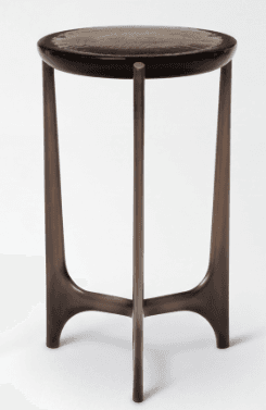 A tall, slender side table with a circular top and three legs that splay outwards. — 3D model