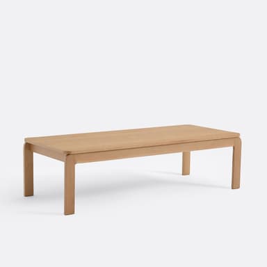 A rectangular coffee table with rounded corners and four straight legs. The table has a simple, minimalist design. — 3D model