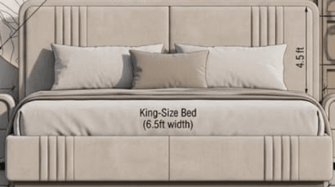 A modern upholstered platform bed featuring a tall headboard and low-profile frame, both adorned with vertical channel tufting. The bed is presented with neutral bedding, including pillows and a throw blanket. — 3D model