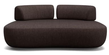 A contemporary, organically shaped chaise lounge with a low profile and rounded edges. It features a single backrest cushion that is positioned towards the right side of the seating area, providing partial back support. The upholstery has a textured weave. — 3D model