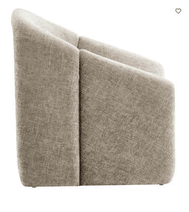 A modern armchair with a distinctive U-shaped base and a continuous, flowing form. The seat and backrest are integrated into the overall structure, creating a sculptural appearance. The upholstery has a visible woven texture. — 3D model