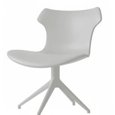 A modern swivel chair featuring a single-piece molded seat and backrest, supported by a splayed four-leg base. — 3D model (AI enhanced source)