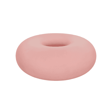 A circular ottoman with a matte finish, resembling a torus or a donut shape. It has a smooth, continuous surface with a central opening. The object appears to be designed for seating or as a footrest. — 3D model (AI enhanced source)