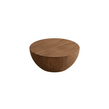 A contemporary half-sphere side table made from solid wood with a visible grain. — 3D model (AI enhanced source)