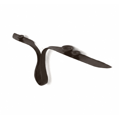 A sculptural, dark wood wall-mounted shelf featuring an organic, undulating ribbon-like form. It integrates three recessed, bowl-shaped depressions of varying sizes along its length, serving as both decorative and functional elements. The piece is finished in a smooth, deep brown color, highlighting its artistic curves. — 3D model (AI enhanced source)