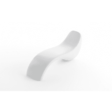 A contemporary white chaise lounge featuring a distinctly S-shaped, ergonomic design. The furniture piece is made from a single molded form, presenting a seamless and minimalist aesthetic. Its smooth, undulating curves are designed to support the body in a reclining position, typical of modern lounge seating. The surface has a matte finish, emphasizing its clean lines and simple elegance. — 3D model (AI enhanced source)