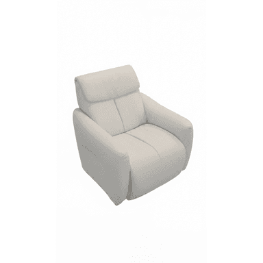 A modern, generously upholstered armchair in a light cream or off-white color. It features soft, rounded forms, wide padded armrests, and a plush backrest with an integrated headrest, suggesting comfort and relaxation. — 3D model (AI enhanced source)