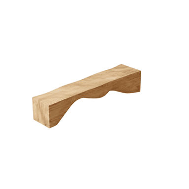 A light-toned, organic modern wooden bench with a sculpted, wave-like underside. — 3D model (AI enhanced source)