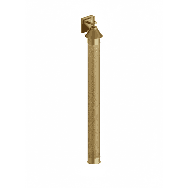 A decorative wall sconce featuring a cylindrical shade with a perforated pattern, mounted on a square backplate with a decorative cap. — 3D model (AI enhanced source)