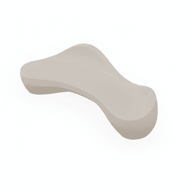 A modern, sculptural bench with a fluid, organic shape. It appears to be a single, continuous form, suggesting a molded construction. The surface is smooth and continuous, with no visible seams or separate components. The design lacks traditional legs, with the body of the bench curving to the ground. — 3D model (AI enhanced source)
