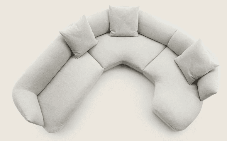A sectional sofa with a curved, semi-circular configuration. It features multiple seating sections a… — 3D model