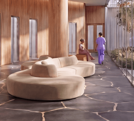 A modular, curved sofa with a rounded, semi-circular overall shape. It is composed of multiple conne… — free OBJ 3D model