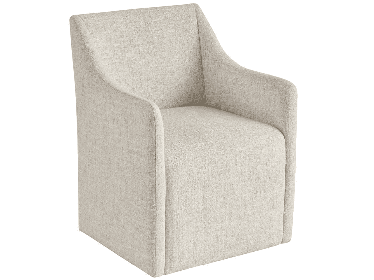 A modern armchair with a clean, boxy silhouette and upholstered arms. The chair features a slightly… — free OBJ 3D model