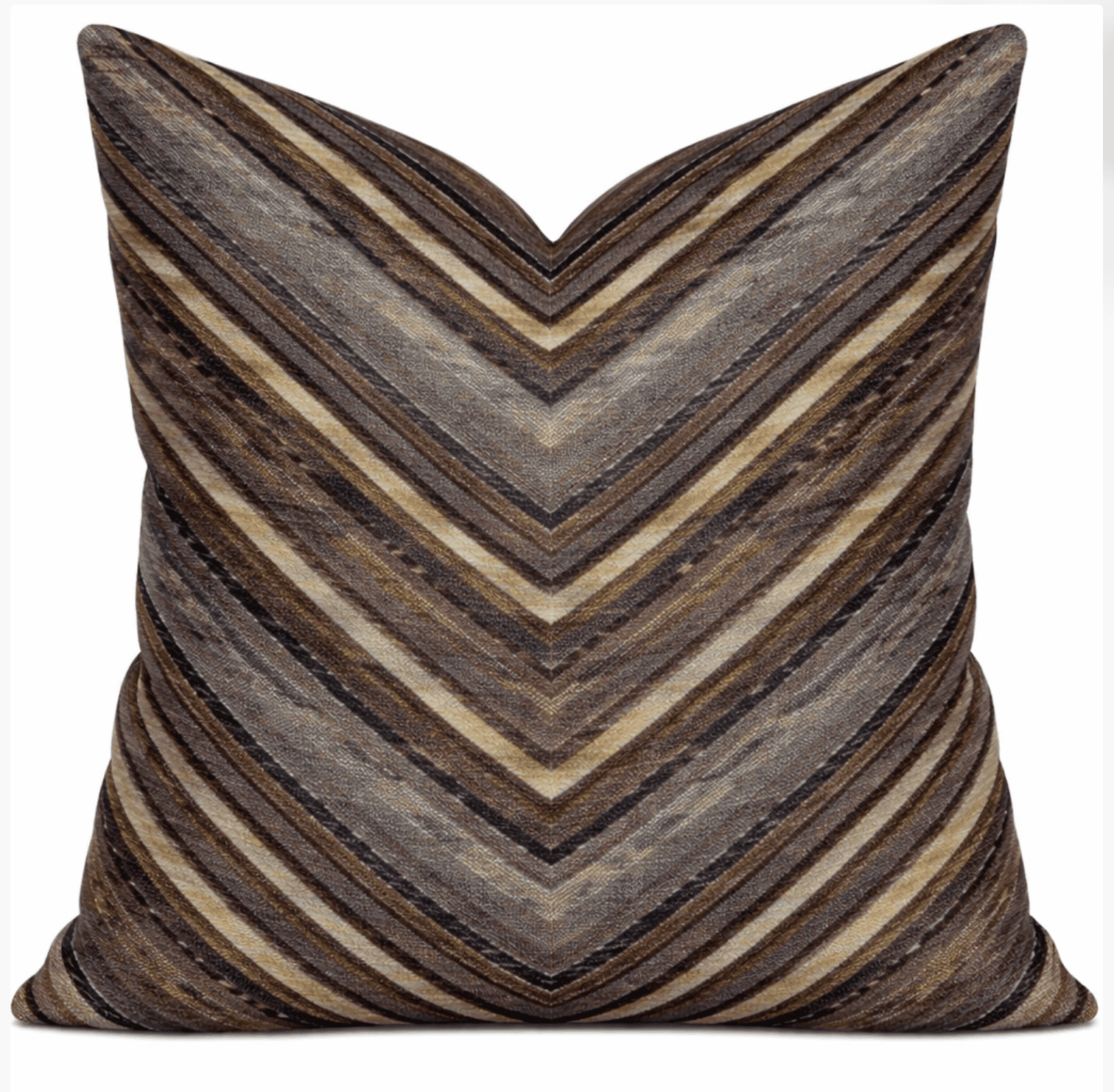 A square cushion with a chevron pattern made of diagonal stripes. The stripes vary in width and colo… — 3D model