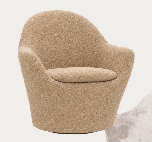 A single upholstered lounge chair featuring a distinctive sculptural and organic silhouette, entirel… — 3D model