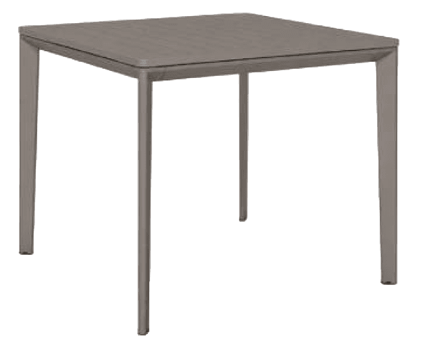 A square dining table with a minimalist design. The tabletop appears to be flat with a subtle textur… — free GLB 3D model