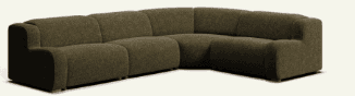 A sectional sofa with a modular design, featuring deep seating and upholstered in a textured, dark o… — 3D model
