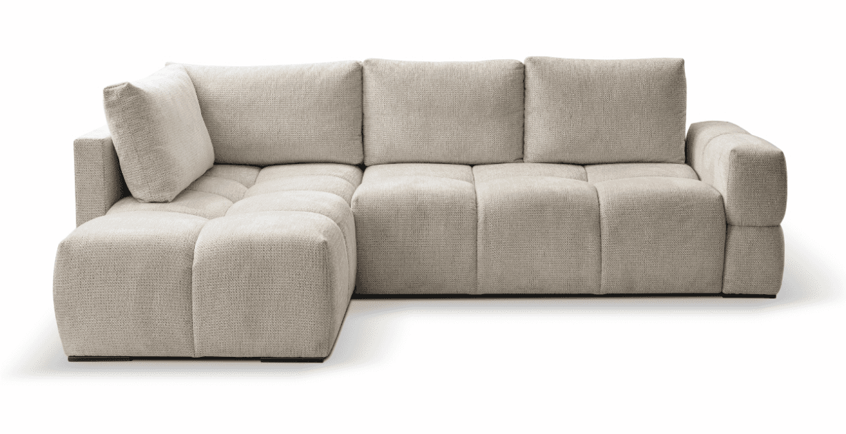 A contemporary L-shaped sectional sofa featuring a left-facing chaise lounge. The sofa is upholstere… — 3D model