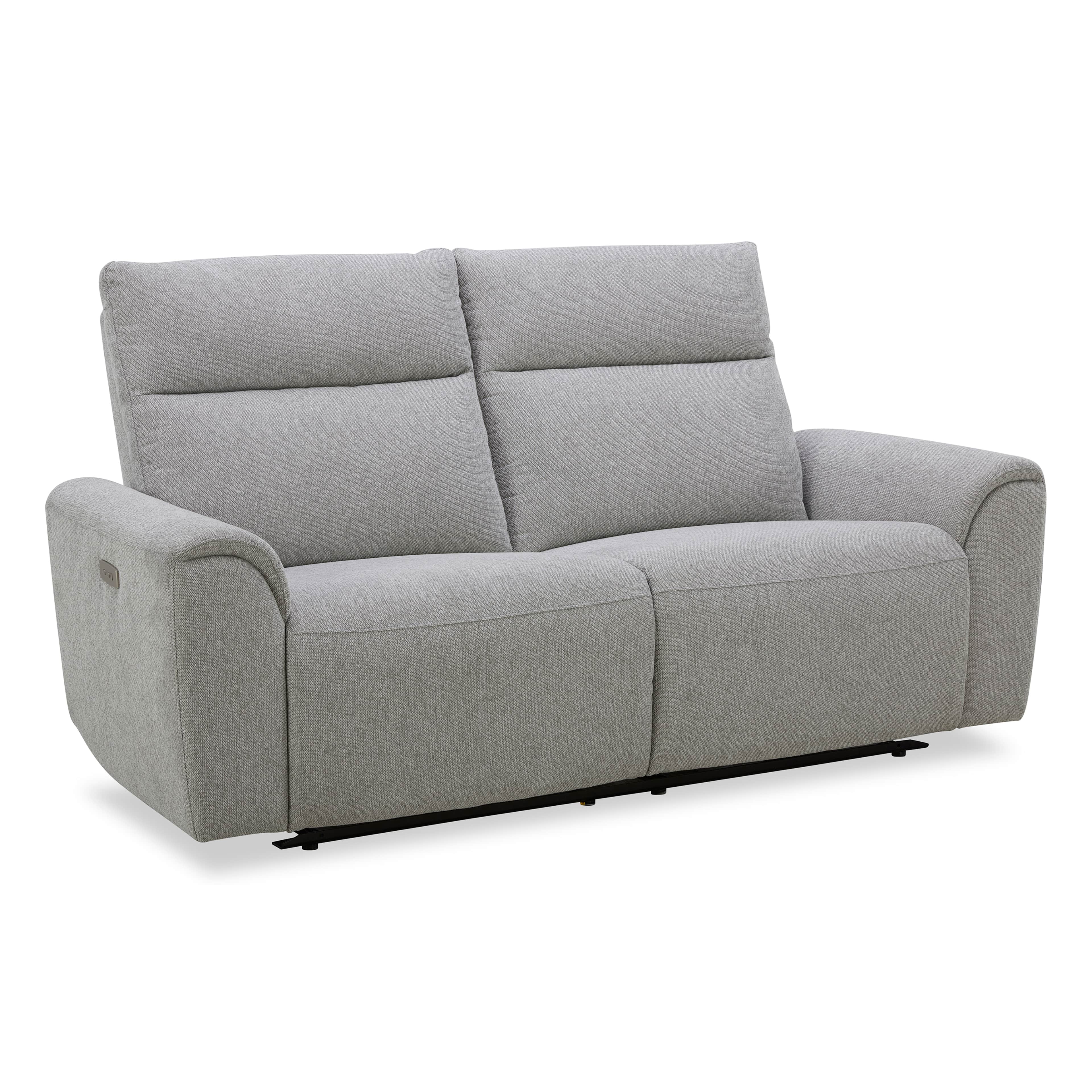 A light grey upholstered two-seater loveseat featuring individual reclining mechanisms. The design i… — 3D model