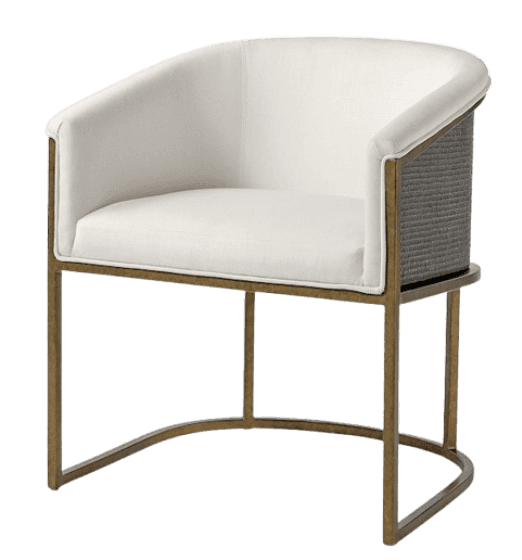 An elegant barrel-back accent chair featuring a curved, fully upholstered interior in a light off-wh… — 3D model