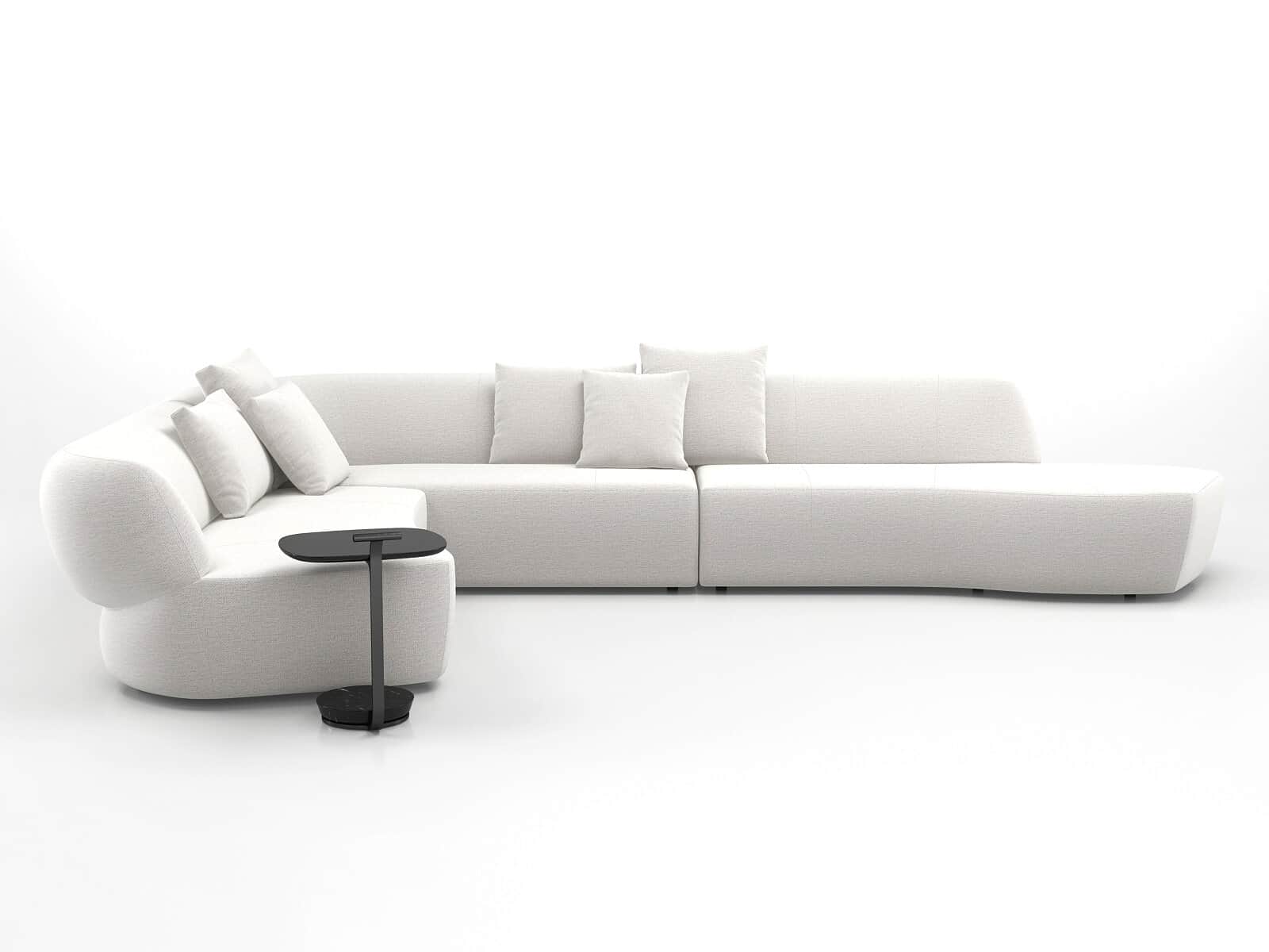A large, light-colored modular sectional sofa composed of multiple interconnected units. It features… — free OBJ 3D model