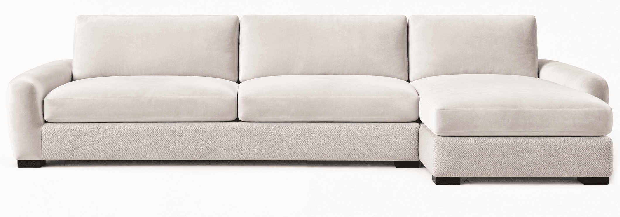 A contemporary sectional sofa featuring a three-seat configuration with a left-hand facing chaise. T… — 3D model