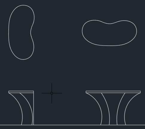 A small, white side table with an organic, bean-shaped tabletop supported by two rounded, bulbous le… — free STL 3D model