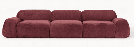 A modular sofa with a plush, textured upholstery. The sofa consists of multiple distinct sections th… — free OBJ 3D model